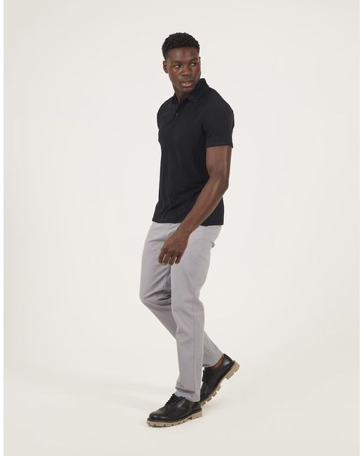 Brave Soul Blue Textured Short Sleeve Polo Shirt for men