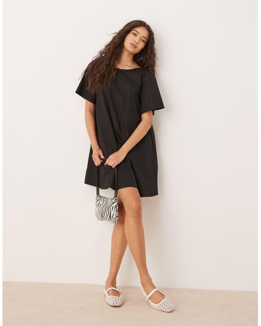 Robe t-shirt babydoll courte - noir ASOS en coloris Natural