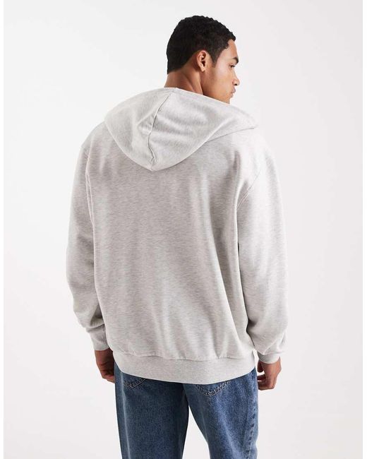 ASOS Blue Zip Through Hoodie With Street Print for men