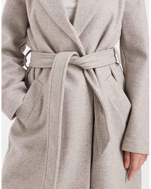 Vero Moda White Belted Formal Midi Coat