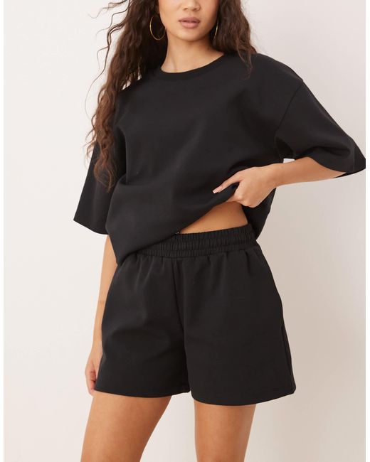 Short d'ensemble en maille interlock ASOS en coloris Black