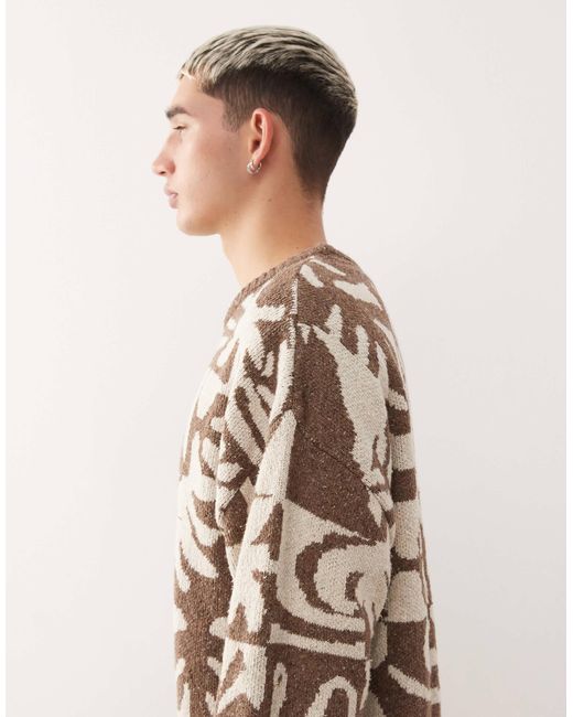 Quiksilver – hall city – jacquard-pullover in Brown für Herren