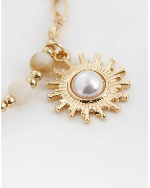 ONLY White 2-pack Sun And Pearl Bracelet