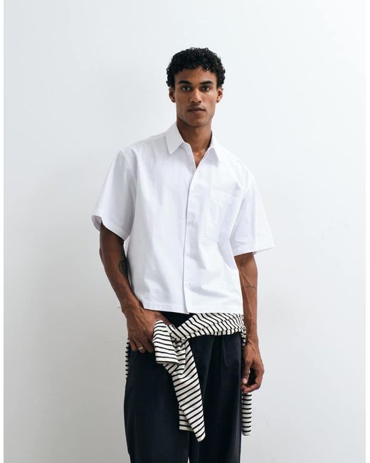 ASOS White Boxy Oversized Poplin Shirt for men