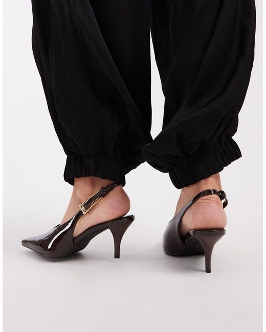 Schuh Black Sage Slingback Kitten Heels
