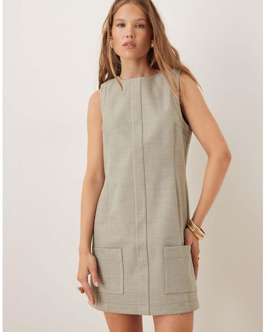 Vestito A Trapezio Corto di ASOS in Natural