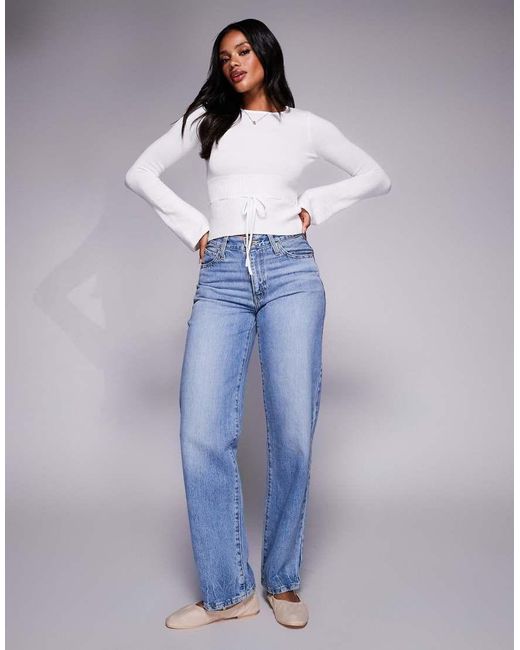 Princess Polly White Craving Flare Sleeve Tie Waist Structured Sweater