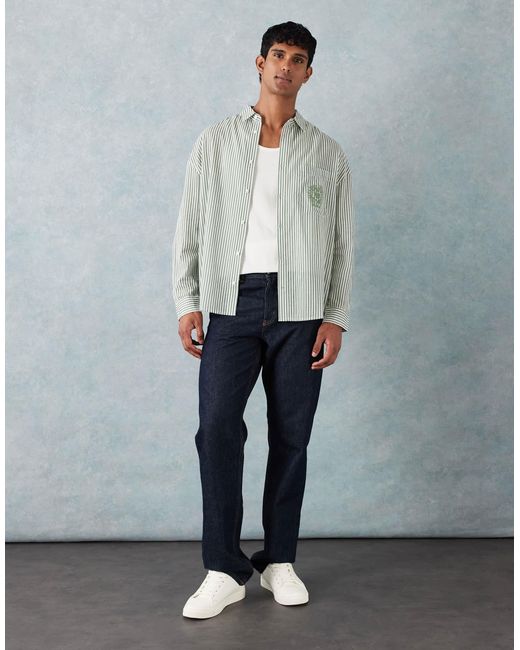 ASOS – oversize-hemd mit streifen in Gray für Herren