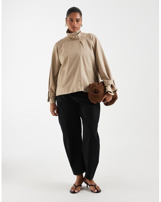 Vero Moda Natural Funnel Neck Short Trench Coat