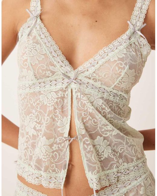 ASOS Natural Harlow Ribbon Slot Cami