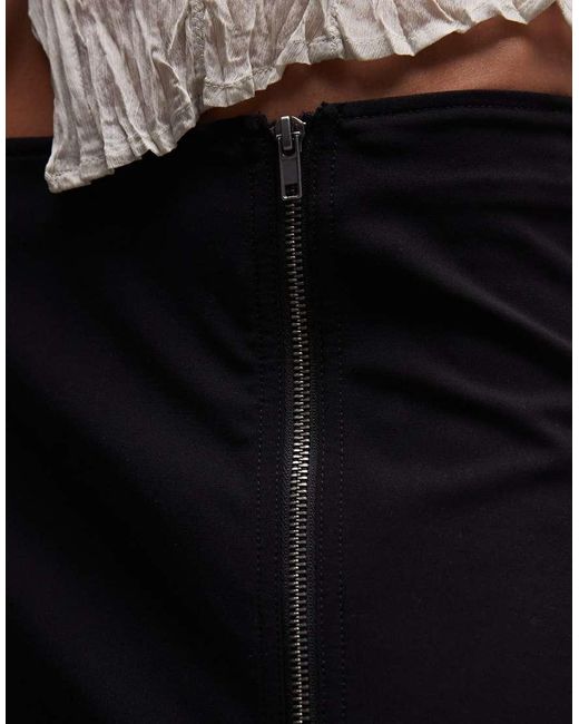 Weekday Black Zip Detail Mini Skirt