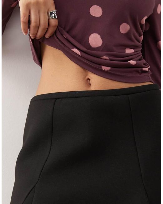 Monki Black Structured Hem Mini Skirt