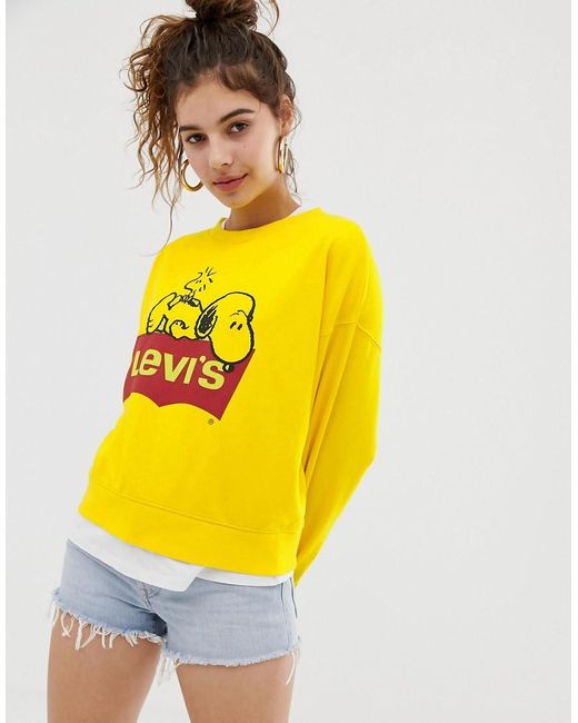 Levi's X Peanuts – Legeres Sweatshirt mit Logo in Gelb | Lyst DE