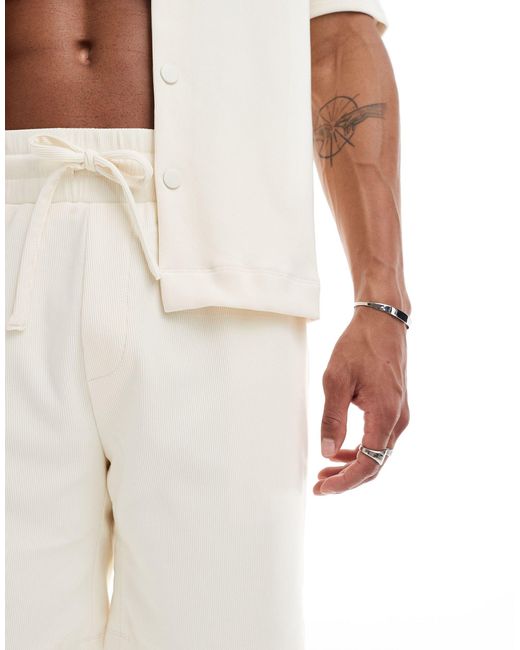 The Couture Club – gerippte shorts in White für Herren