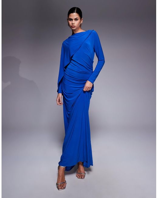 DASKA Blue – figurbetontes maxikleid