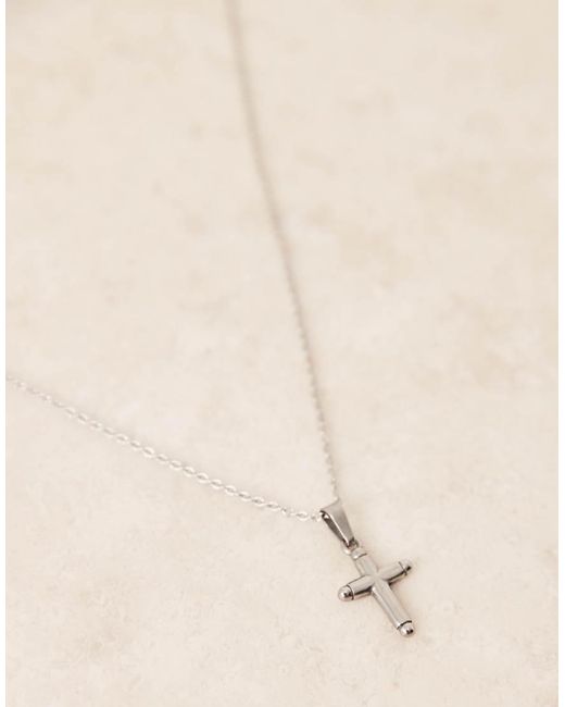 Collar De Cadena Con Colgante De Cruz De Acero Inoxidable Resistente Al Agua De ASOS de hombre de color Black