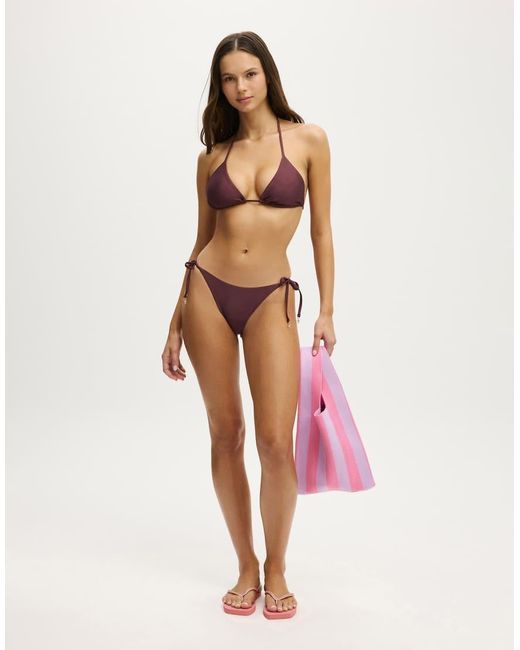 Cotton On Brown String Triangle Bikini Top