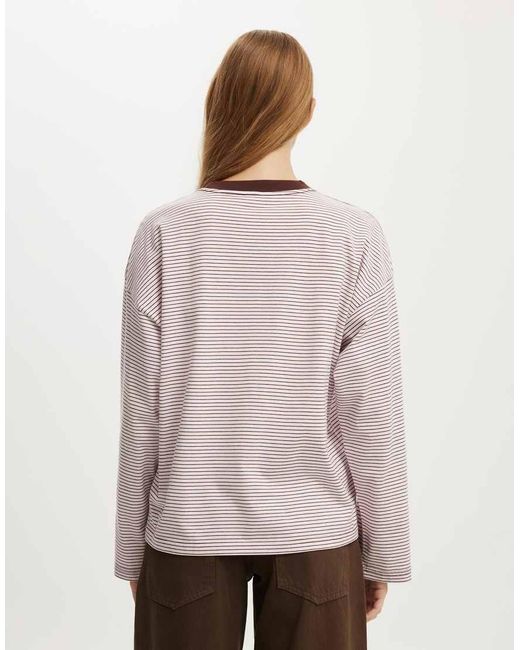 Cotton On White Boxy Long Sleeve Top