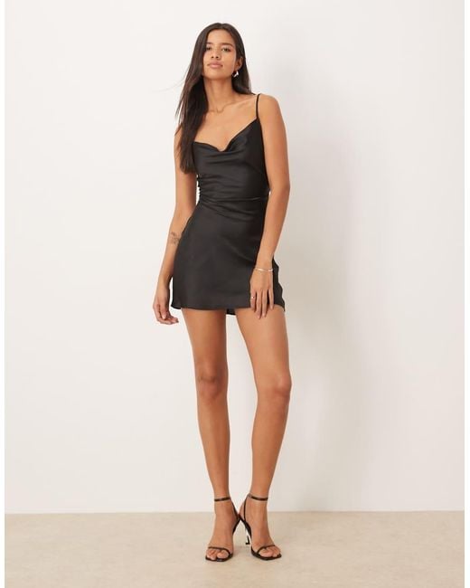 NARRATED Black Tie Back Mini Dress