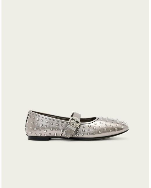 AllSaints White Holly Stud Ballet Flats