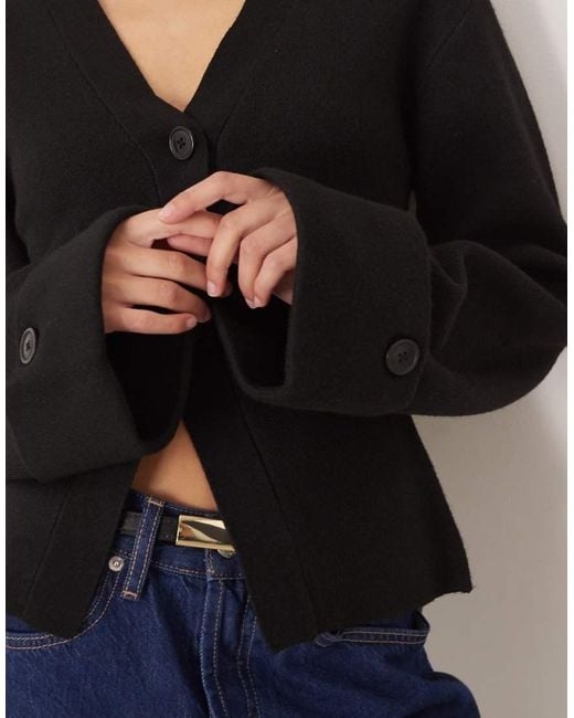 Gina Tricot Blue Long Sleeve Knitted Sculptured Cardigan