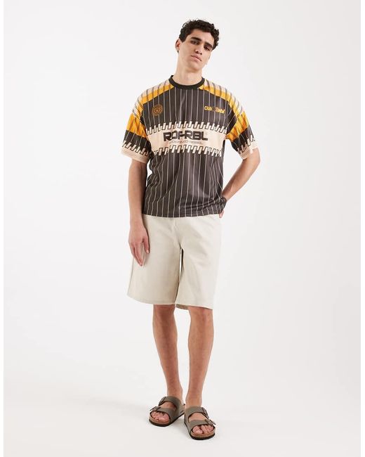 Redefined Rebel Gray Calum Boxy Oversized Fit Short Sleeve Tee for men