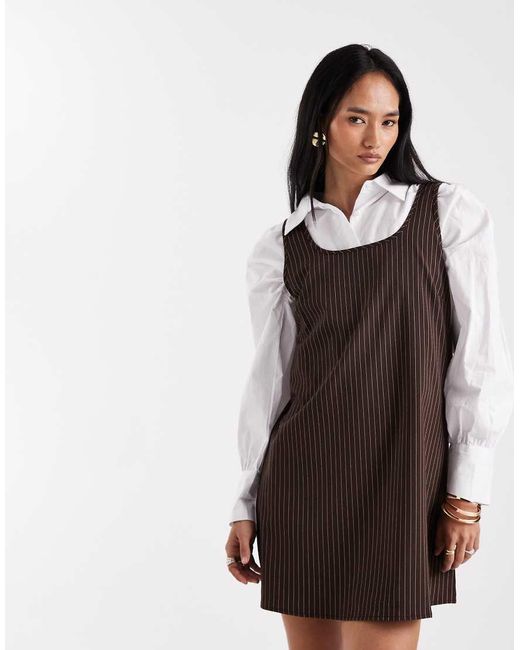 Pieces Brown Tailored Mini Dress