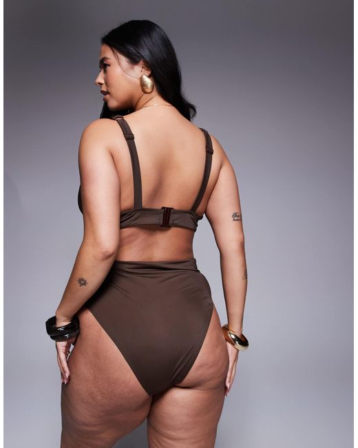 ASOS Black Asos Design Curve Nina Knot Bikini Bottom