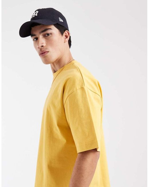 ASOS Yellow Heavyweight Boxy Oversized T-shirt for men