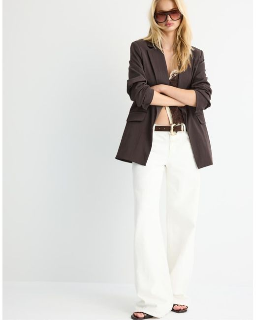 Stradivarius Brown Basic Rustic Blazer
