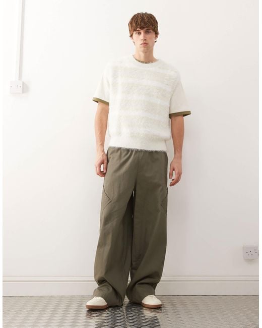 Weekday White Hairy Yarn Knitted Vest for men