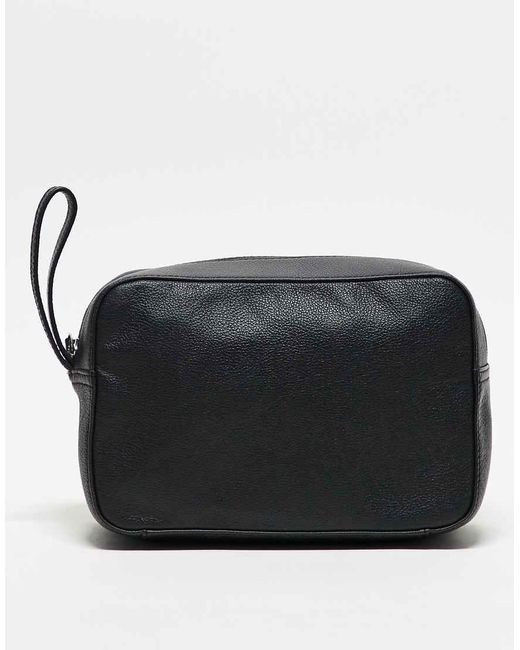 ASOS Toilettas Van Leer Met Textuur in het Black voor heren