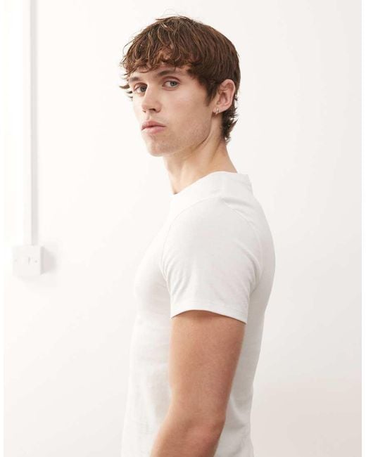Collusion White Shrunken T-shirt for men
