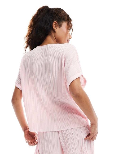 Camiseta Rosa Plisada De (Parte De Un Conjunto) Vero Moda de color Pink