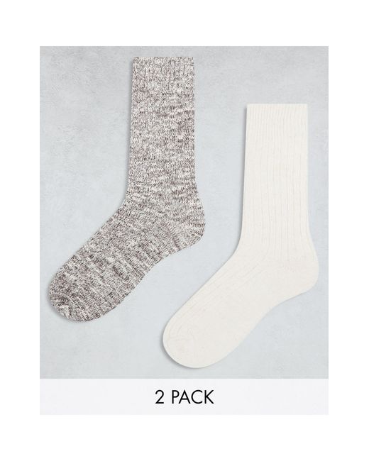 ASOS White 2 Pack Twist Sock for men