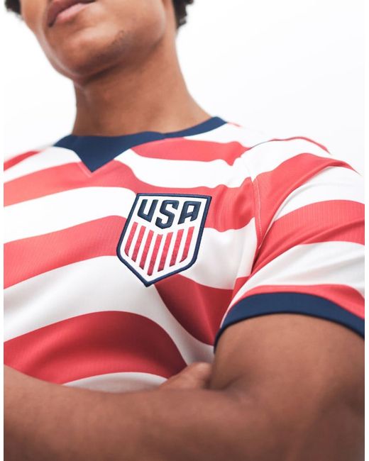 Nike Football Red Nike Usa World Cup Short Sleeve Home Jersey for men