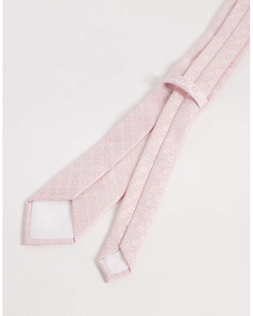 ASOS Pink Floral Geometric Tie for men