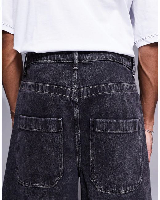 ASOS Blue Longer Length Denim Jort for men