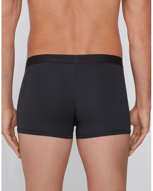 Tezenis Blue Elastic Microfibre Boxers With Logo for men