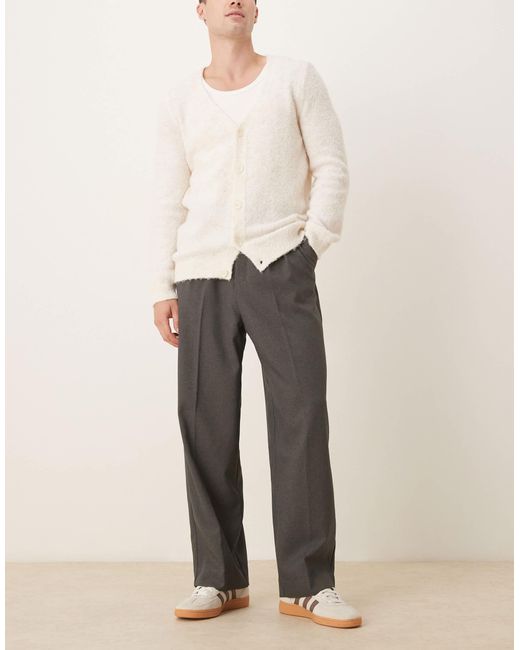 Pantalon ample et élégant avec pinces à l'avant et ceinture - anthracite ASOS pour homme en coloris Natural