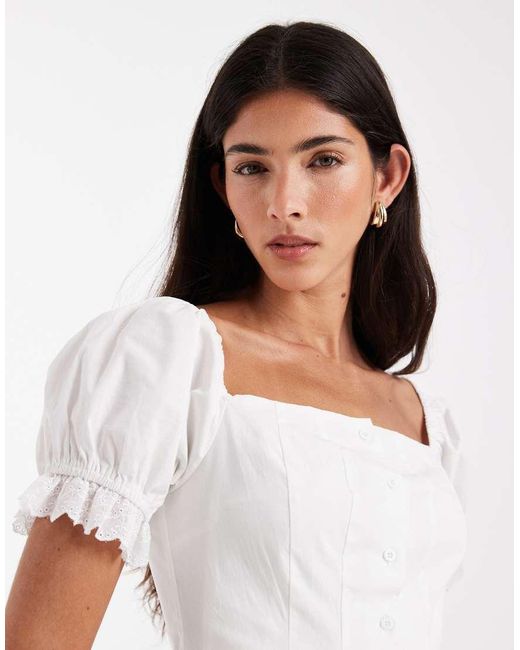 Daisy Street White Square Neck Corset Style Mini Dress