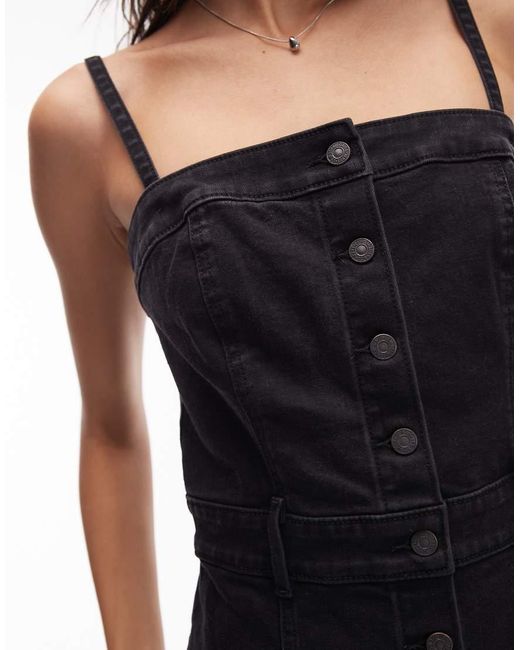 Vestido Vaquero Midi Estilo Corpiño De Levi's de color White