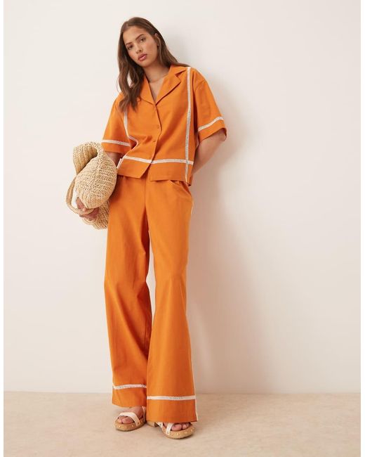 Camicia A Maniche Corte di ASOS in Orange