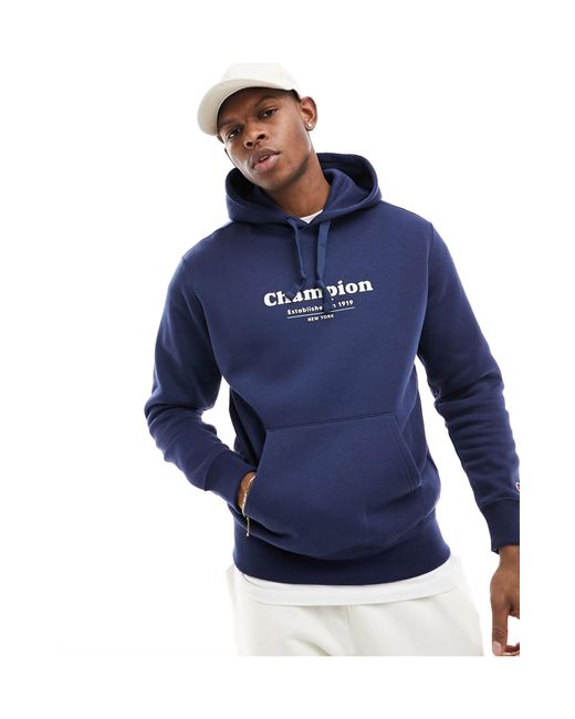 Champion – kapuzenpullover mit aufdruck am rücken in Blue für Herren