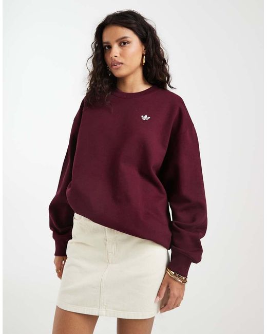 Adidas Originals Red Essential Oversized Sweatshirt