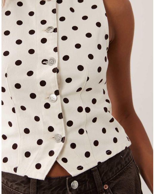 Miss Selfridge Multicolor Denim Waistcoat
