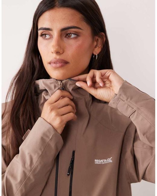 Regatta Natural Waterproof Hooded Birchdale Ii Shell Jacket