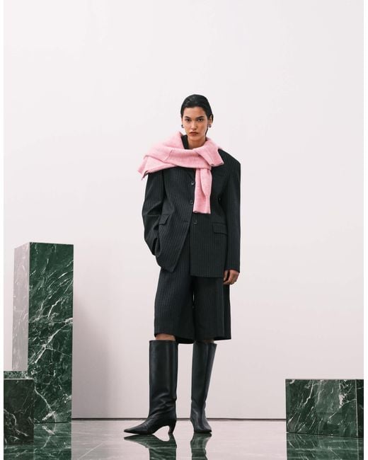 ASOS Multicolor Longline Bold Shoulder Blazer