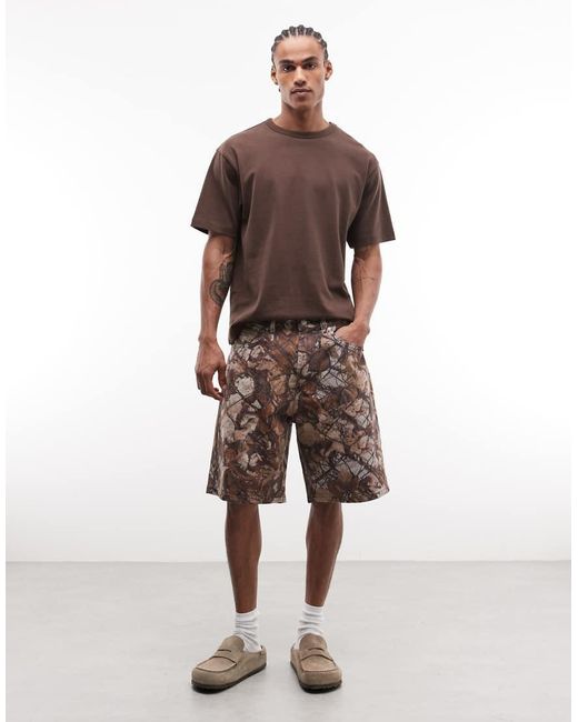 Obey Brown Bigwig baggy Denim Shorts for men