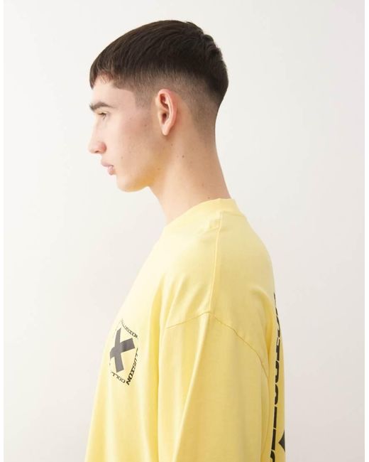 Collusion Yellow Printed T-shirt for men